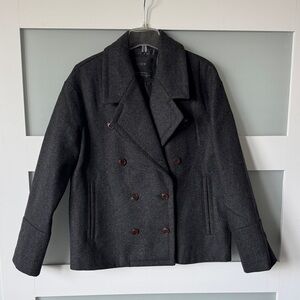 J. Crew Melton Wool Charcoal Pea Coat